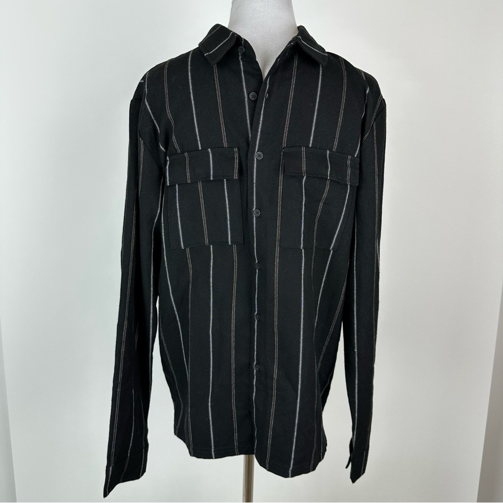 Native Youth Flannel Striped Button Down Shirt Size Medium